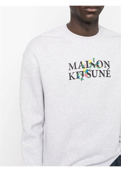 Grey logo-print sweatshirt - men MAISON KITSUNÉ | LM00308KM0307H120